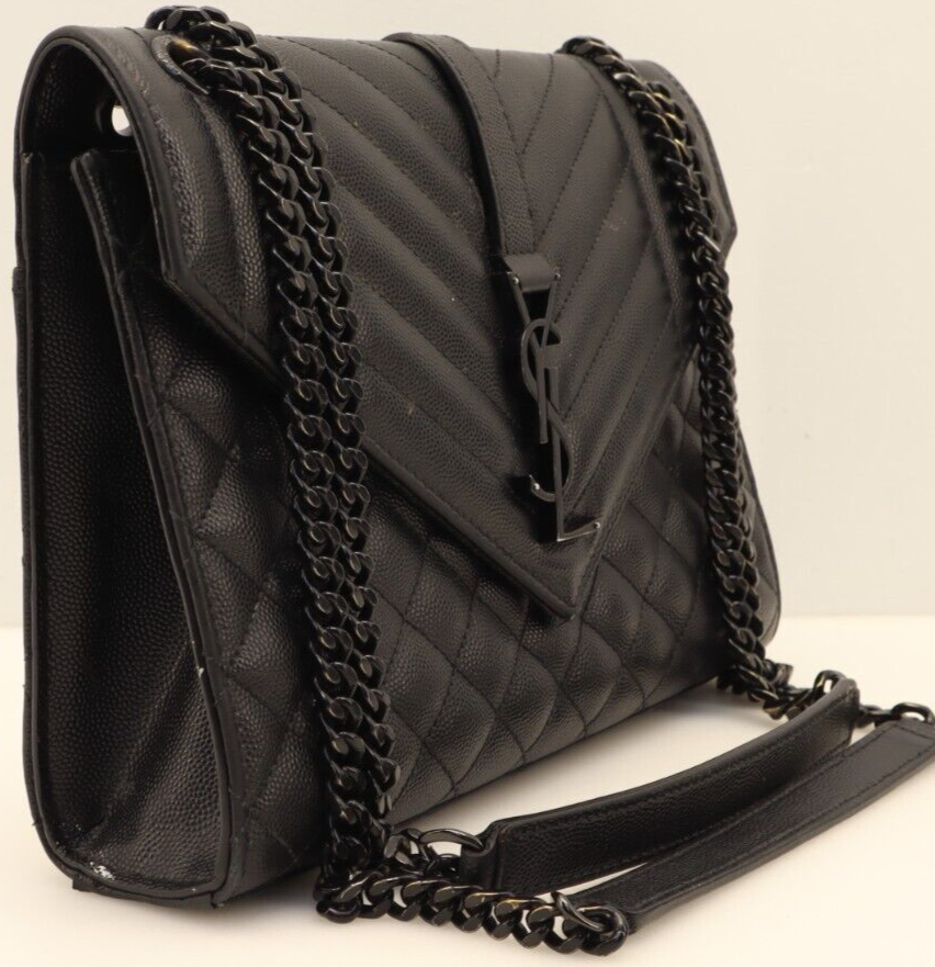 SAINT LAURENT Yves St Laurent YSL Borsa a mano grande busta borsa a tracolla nera