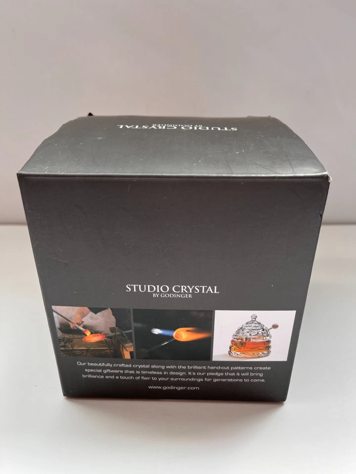 Tarro de miel Studio Crystal Beehive de Godinger, nuevo en caja abierta Foto 3 de 4