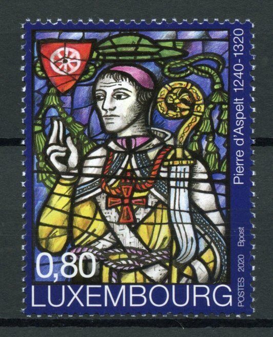 Luxembourg Manufacturer OFFicial shop Stained Glass Stamps Spasm price 2020 MNH Art of Aspelt Peter 1v
