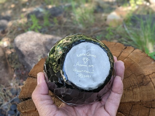 Maceta de semillas Acoma Pueblo firmada cerámica nativa americana suroeste por Keith Chino - Imagen 5 de 11