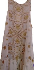 Intimately Free People Dress Boho Chemise  Sheer Ivory Beige Gold XSmall Fairy