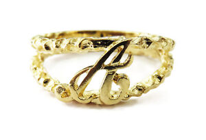 letter ring initial 14k gold yellow 3g ladies