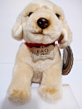 FAO Schwarz Labrador Puppy Dog 10" Plush Stuffed Animal Toy Yellow Lab Pre-Owned