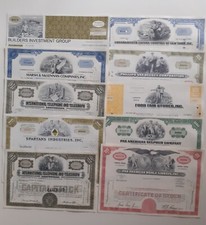 Lotto 10 Certificati Azionari Diversi in ottimo stato scelti in modo casuale