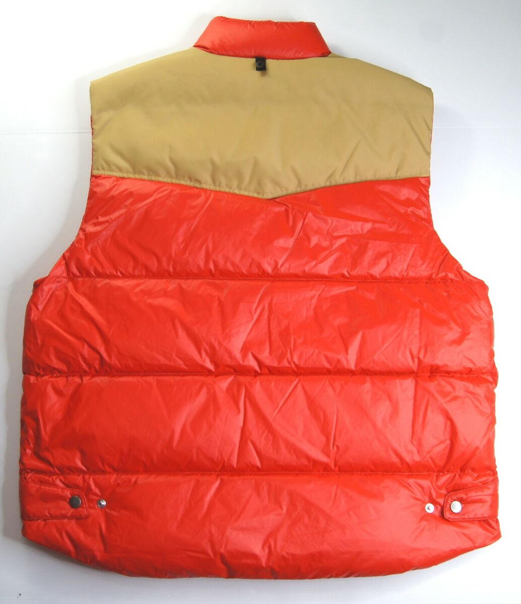 Rag & Bone Men's Red Multi Shield Quilted Down Puffer Vest Rag & Bone Men's Red Multi Shield Quilted Down Puffer Vest