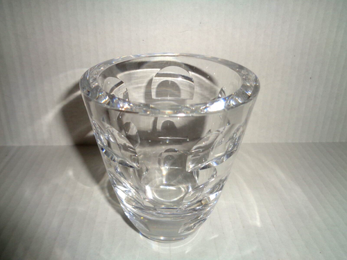 Orrefors CRYSTAL SMALL VASE "Windows" SIGNED Sweden 4 1/2" - Imagen 3 de 12