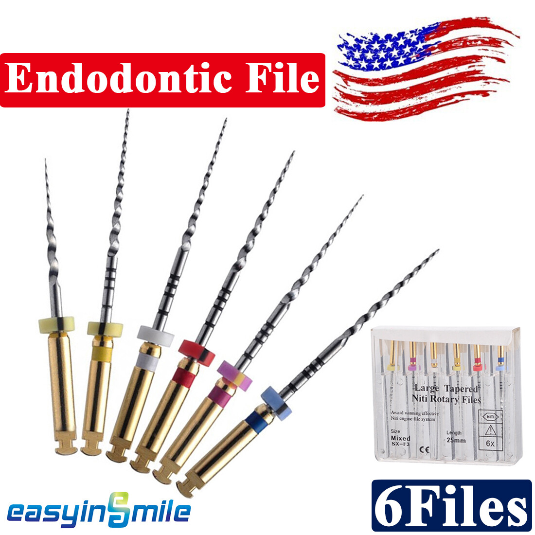 Dental Endo Drehfeilen endodontisch Niti Feilen XPro blau/gold konisch