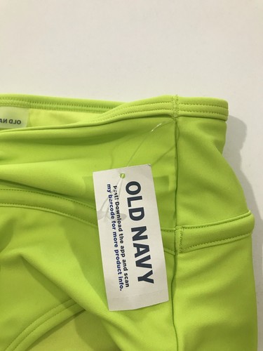 Old Navy Women High Rise Band Bikini Bottom size Medium Green Neon - Picture 8 of 9
