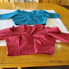 LOT Of 2 TOPS Brick Red PEACOCK Choli BLOUSE For Skirt CHARMING Top GIRL 10-13