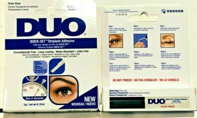 DUO Quick Set Striplash Adhesive for False Eyelashes Dries Clear 0.18 oz 2 PACK