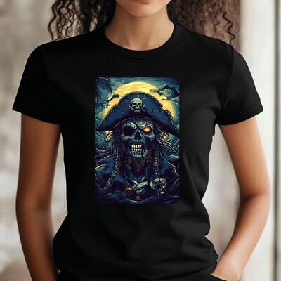 Frauen T-Shirt Piraten Horror Motiv Baumwolle Größe S bis 3XL