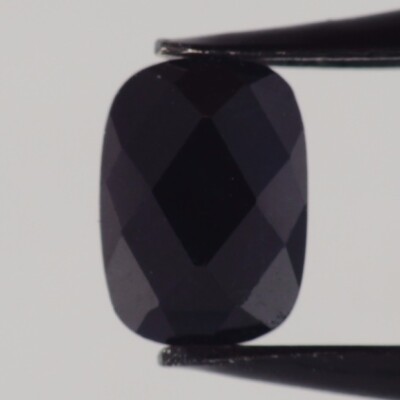 BLACK SAPPHIRE 7x5 MM CUSHION CUT CHECKERBOARD TOP EARTH MINED AND TREATED F-803