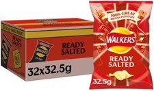 Walkers Plain Crisps 32 x 32.5g Full Box 