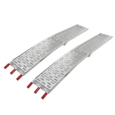 New 2PCS Aluminum Folding For ATV Ramps Silver High Quality