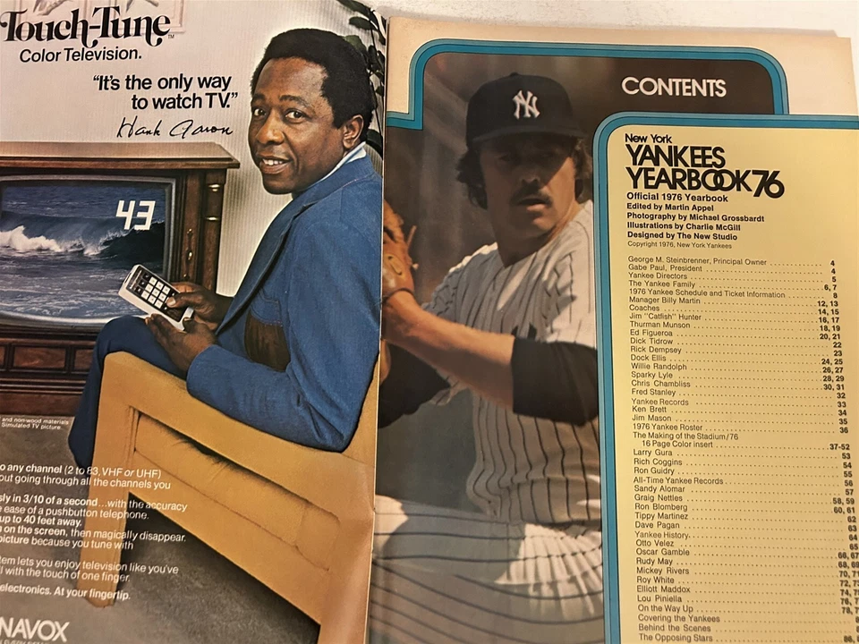 1976 NEW YORK YANKEES Yearbook THURMAN MUNSON Catfish HUNTER Nettles WHITE Lyle - Image 2 of 4