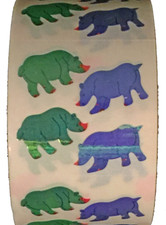 400 Rhino stickers in roll of 100 modules 2" x 2" , each sticker 1.00" RMP1409