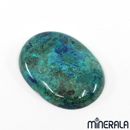 NATURAL ISRAELI EILAT CHRYSOCOLLA LOOSE GEMSTONE OVAL CABOCHONE 30x40mm - Picture 4 of 5