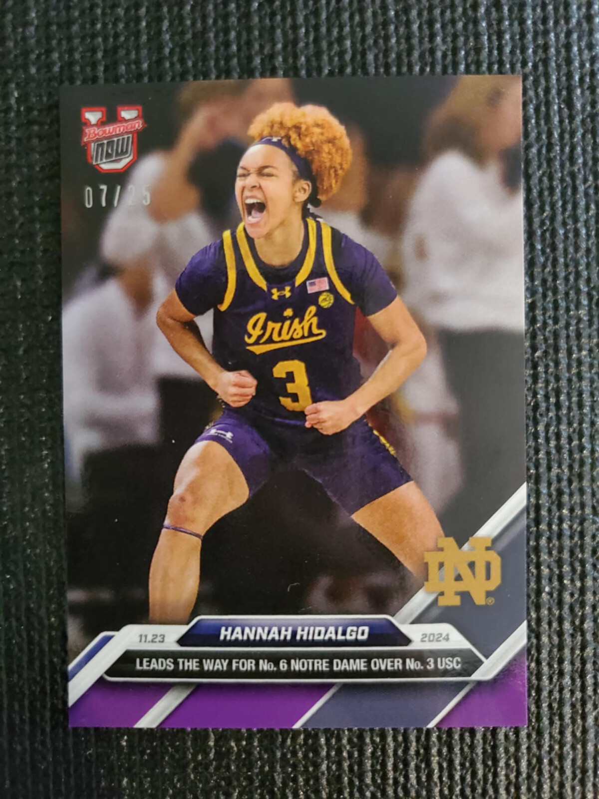 Hannah Hidalgo 2024-25 Bowman U NOW Basketball Card 17 Purple Parallel 7/25