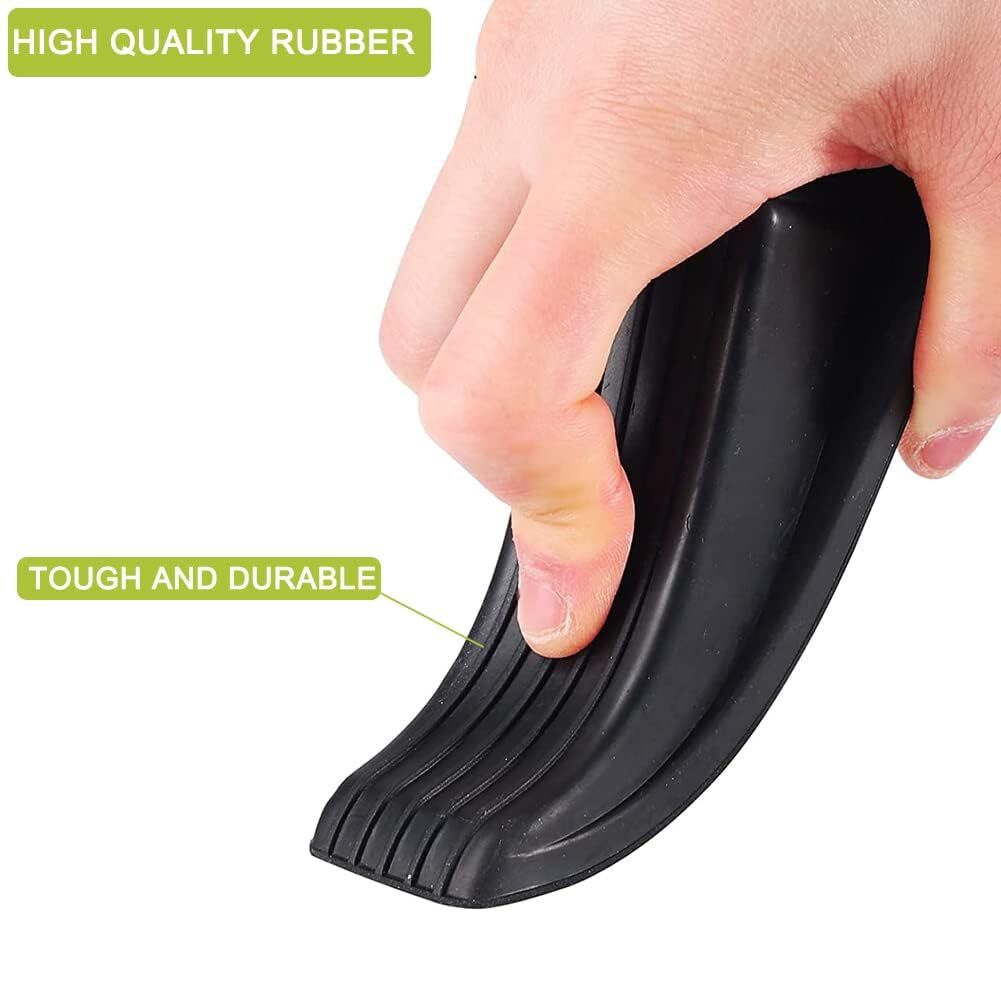 4 Pack Door Stopper , Large Rubber Door Stoppers Wedge with Multi Surface Des...