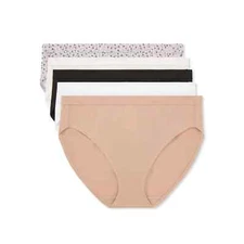 Warners Blissful Benefits Hi-Cut Microfiber Panties 3XL (22) Panties 5 Pack