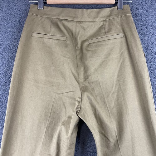 Red Valentino Tan Trousers Pants Wide Straight Leg Buttons Zip Size 40EU - Picture 10 of 11