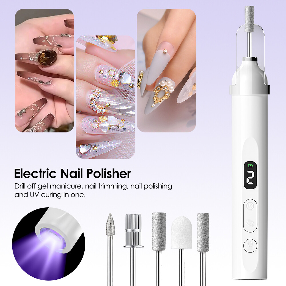 Electric Nail File Drill Portable USB Manicure Pedicure Machine Set Professional