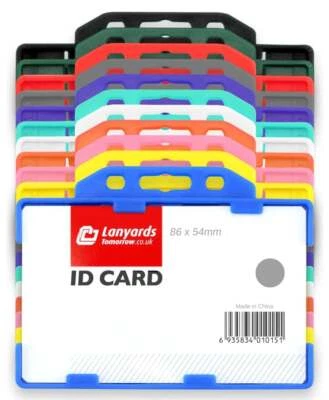 Double Sided ID Plastic Rigid Twin Card Wallet Badge Pass Holder Holds 2 Cards
