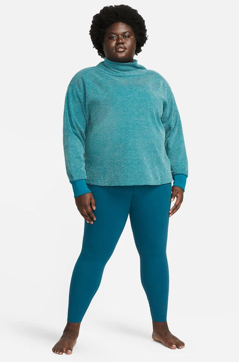 Nike Yoga women sweatshirt DM9496-381 therma-fit training green loose 2X $90