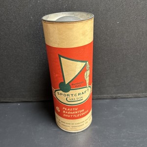 vintage Carlton Sportcraft Badminton Shuttlecocks Can With  1 #982 Shuttlecock