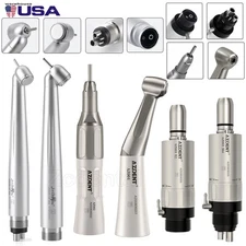 AZDENT Dental Slow Low Speed Handpiece Air Motor Straight Contra Angle 2/4 Holes