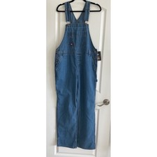 Dickies Womens Relaxed Fit Straight Leg Denim Bib Overalls Blue FB206BLE NWT M