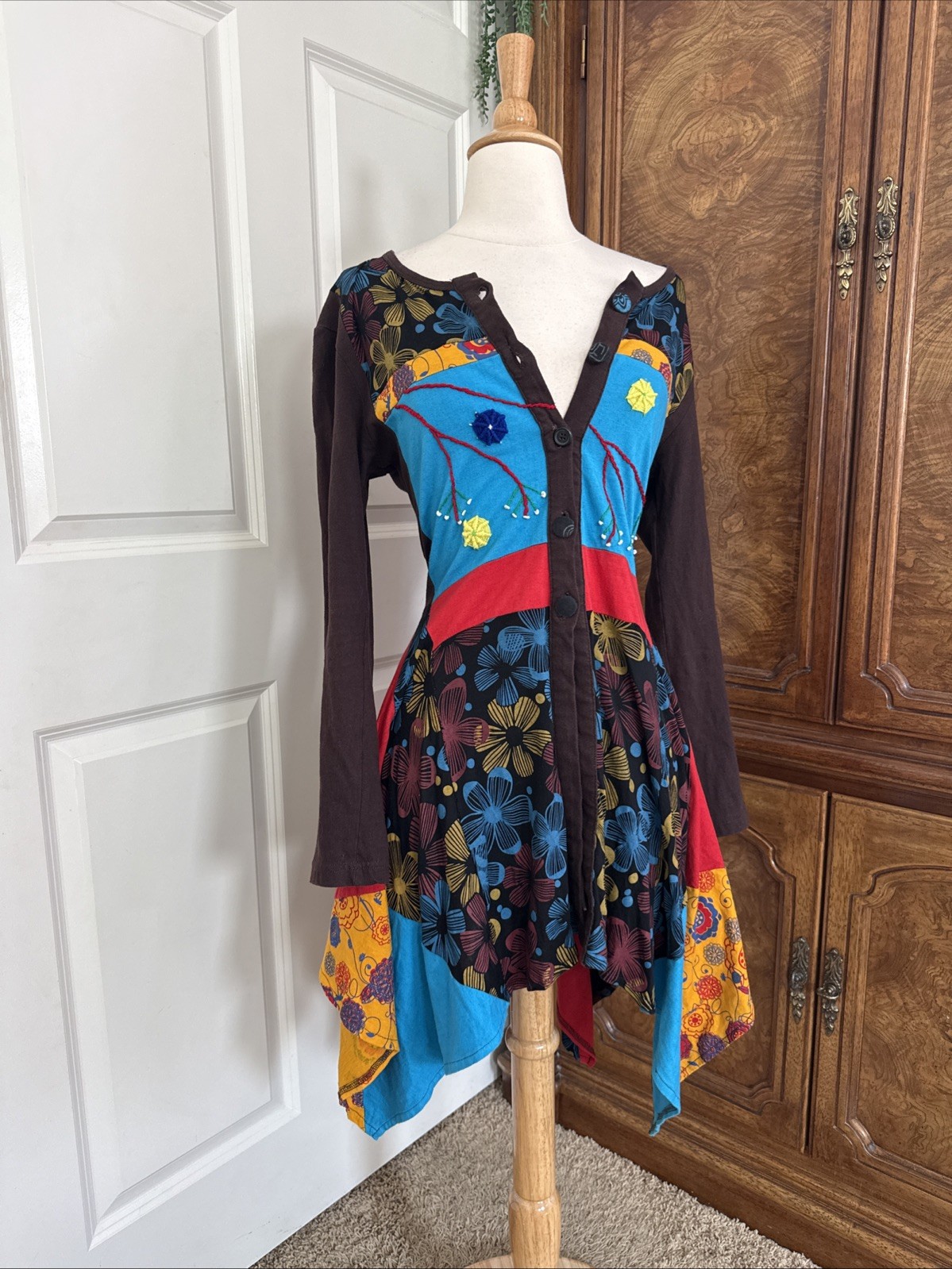 Rising International Boho Patch work Jacket Uniqu… - image 5