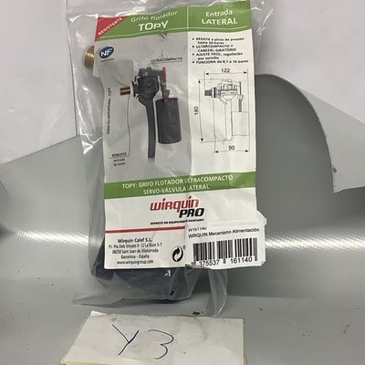 WIRQUIN Jollyfill Seiteneinlassventil 3/8 Zoll Messing WRAS zugelassen TOPY