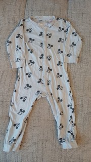 h&m jungen schlafanzug / pyjama mickey Mouse gr 92 weiß/ schwarz