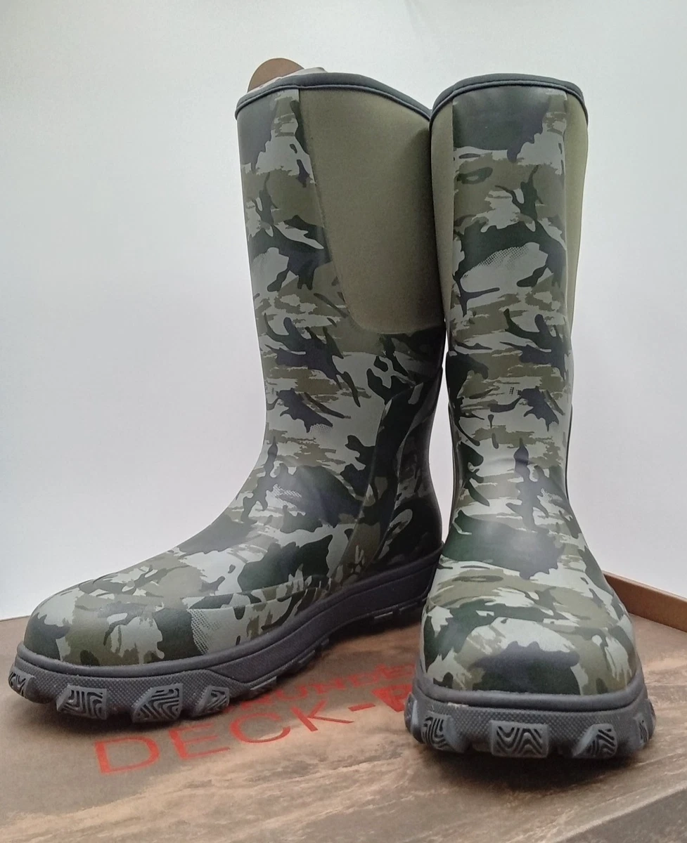 Mens Bass Outdoor Camouflage Hiking Boots Size 9M Durable Rubber Sole Lightweigh RedHead Camo Utility Waterproof Rubber Boots for Men | Bass  main image 4