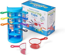 Rainbow Fraction Measuring Cups, Kids Montessori Kitchen Tools, Toddler Cooking
