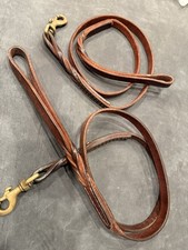 Brown Leather dog leashes with Brass Hardware.