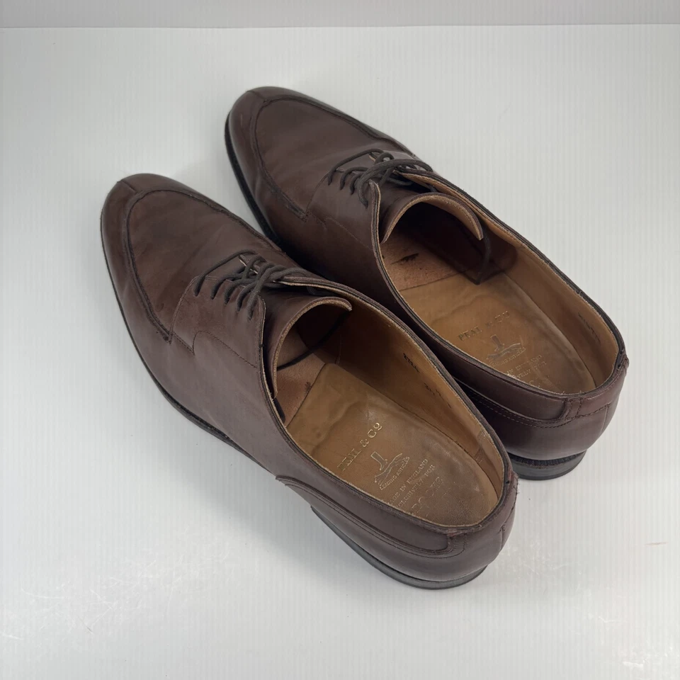 Crockett & Jones Brooks Brother Men’s 12D Brown Calfskin Split-Toe Derby Shoes - Image 4 of 4