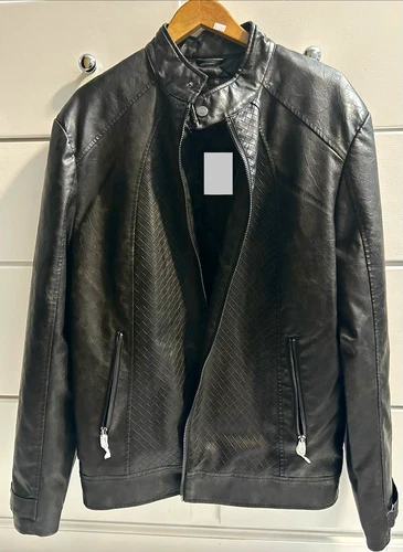 NWT GUESS Brown Bittersweet Cocoa Brad Biker Men’s Leather Zip-Up Jacket Size L video thumbnail