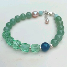 New Meets Old Bracelet - Vintage Crystals, Gemstones with Sterling Silver