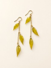 Real Leaf Earrings Gold 14K Gold Plated Handmade Botanical Dangle Earrings