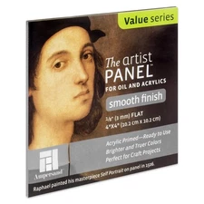 Ampersand Primed Smooth Gesso Panel 4x4 1/8 Ultra Smooth Art Board for Painting