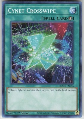 CYNET CROSSWIPE BODE-EN096 COMMON / SHORT PRINT YU-GI-OH LIGHTLY PLAYED