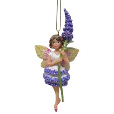 December Diamonds Winter Fairy w/Purple Gladiola Flower Ornament Gardens