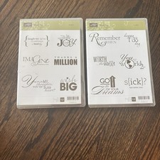 Stampin up Word Play 1  2 Rubber STAMPS Retired Set of 12 Phrases 120651