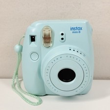 Fujifilm Instax Mini 8 Instant Film Camera Blue W/Strap Tested Working