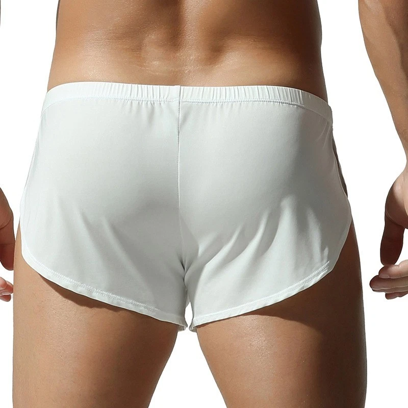 Sexy Men's Side Slit Boxer Trunks Soft Breathable High Cut Shorts Underwear - Image 3 of 4