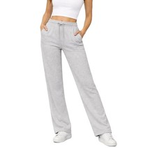 Womens Fleece Joggers Open Hem Bottoms Elasticated Gym Soft Pants Trousers