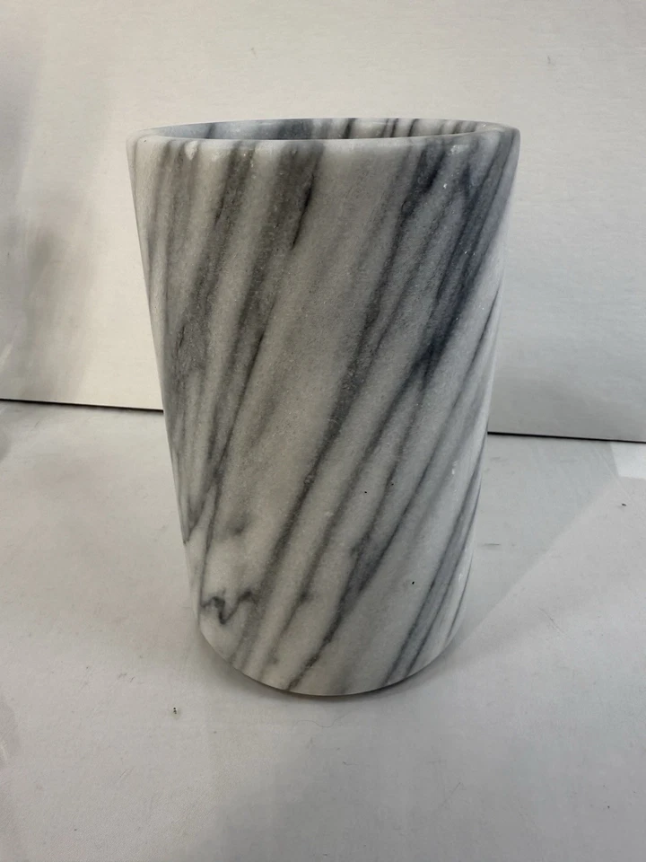 Enfriador/soporte para utensilios de vino de mármol blanco/gris caja y barril Foto 4 de 4