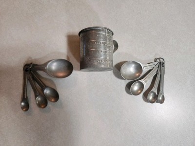 Vintage Mirro Original Aluminum Measuring Spoons & Cup Set 